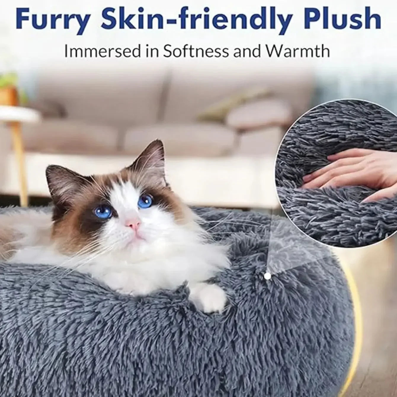 Ultimate Plush Round Pet Beds for All Sizes - Image 3