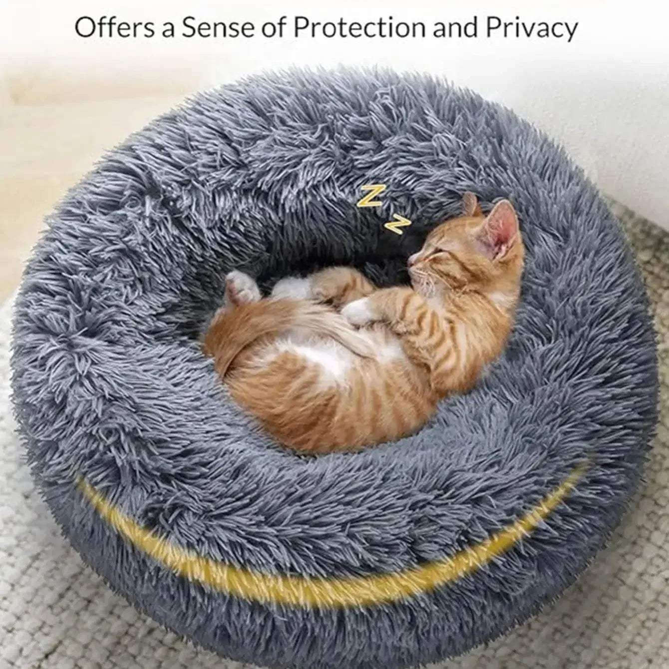 Close-up of the soft texture of the pet bed